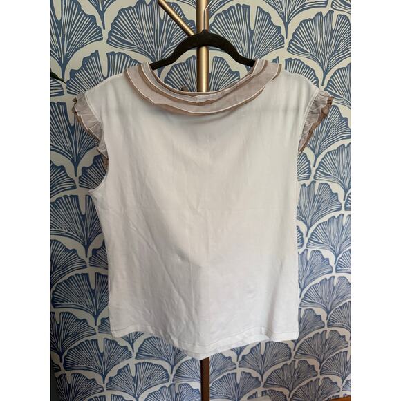 ESCADA Sport Ruffle Neck Tank with Mini Ruffle Cap Sleeves Sz. XL - Picture 5 of 7